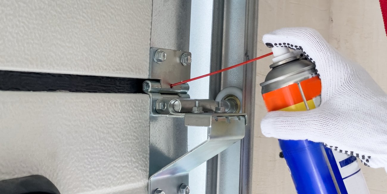 Spraying Garage Door Hinge
