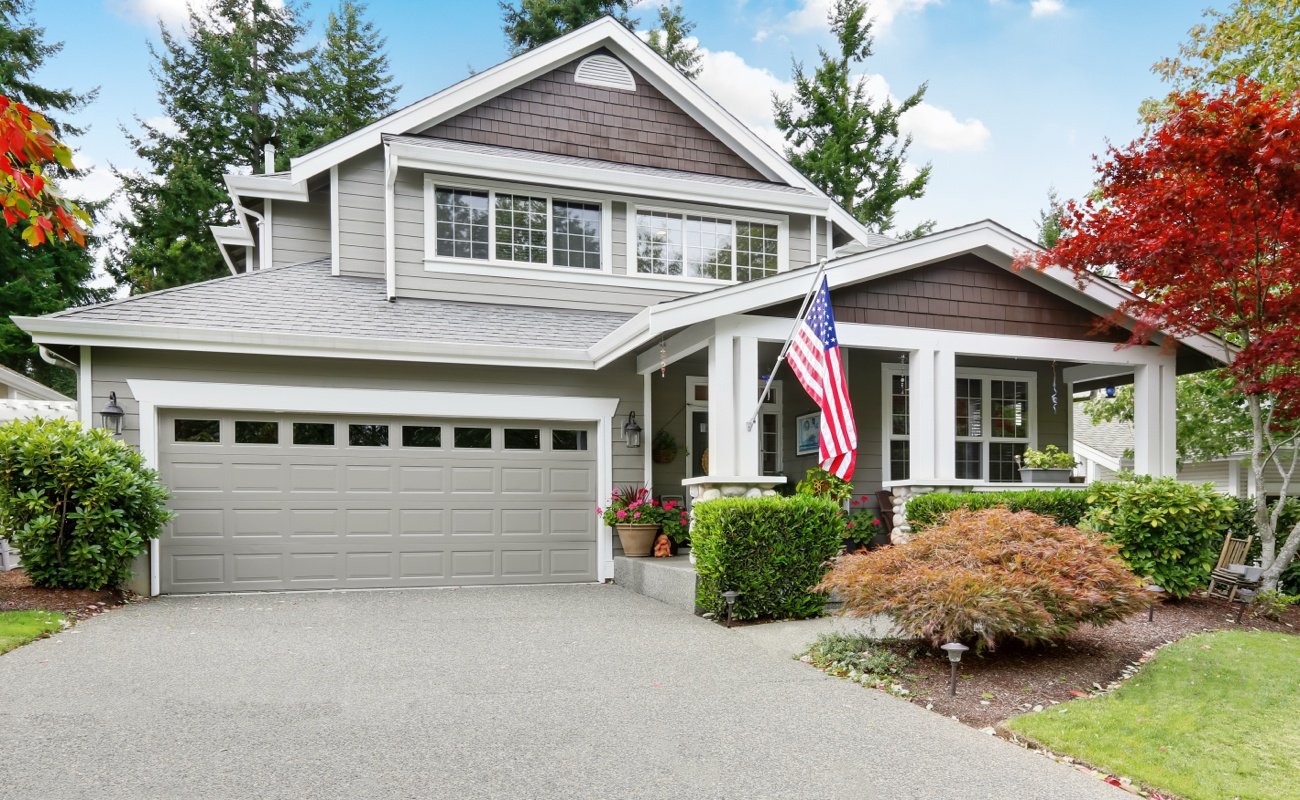 American home from exterior