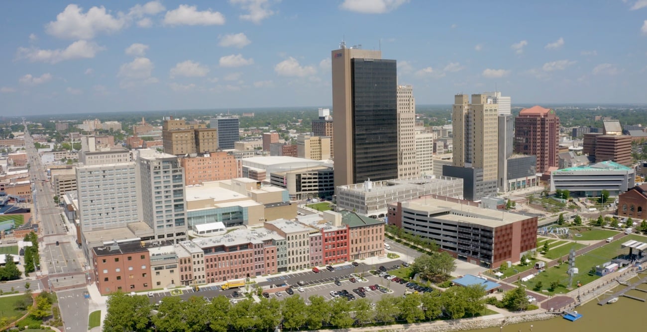 Toledo Ohio sky view over city Toledo Ohio sky view over city