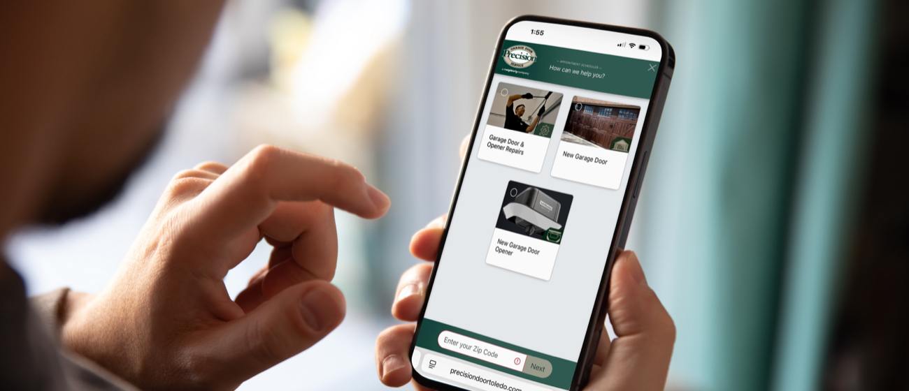 Customer Booking a Garage Door Appointment Through Our Book Now Feature
