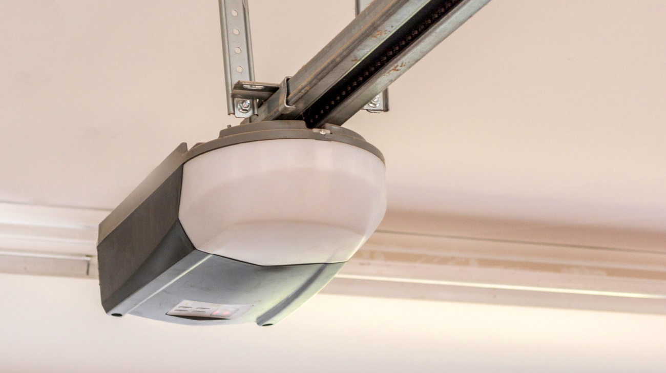 Garage door opener up-close Garage door opener up-close