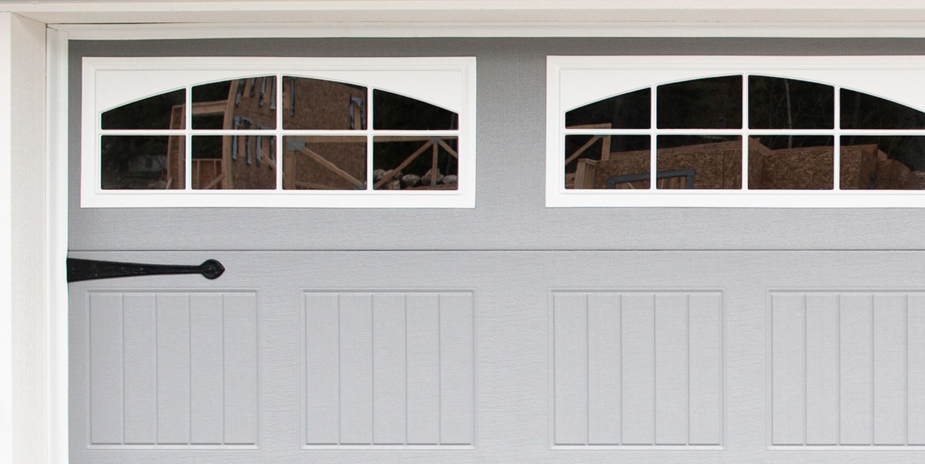Decorative windows on garage door Decorative windows on garage door