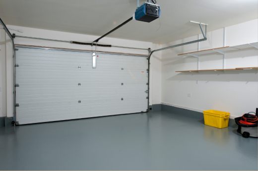 Inside of a Garage Door Space